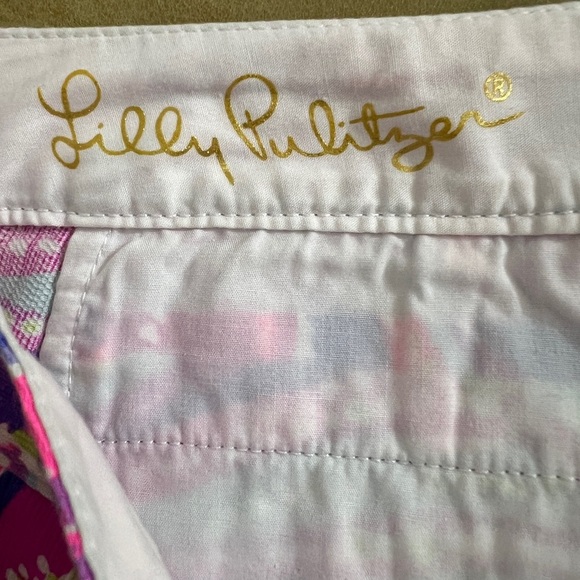 Lilly Pulitzer Buttercup Oh My Guava 9" Shorts 100% Cotton Preppy Scalloped 10 - Picture 9 of 11